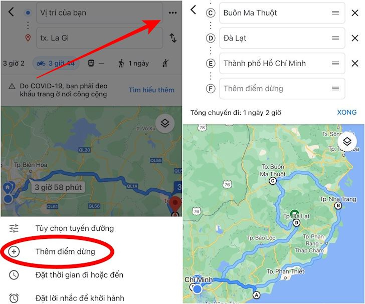kinh nghiệm phượt, Google Maps, bản đồ